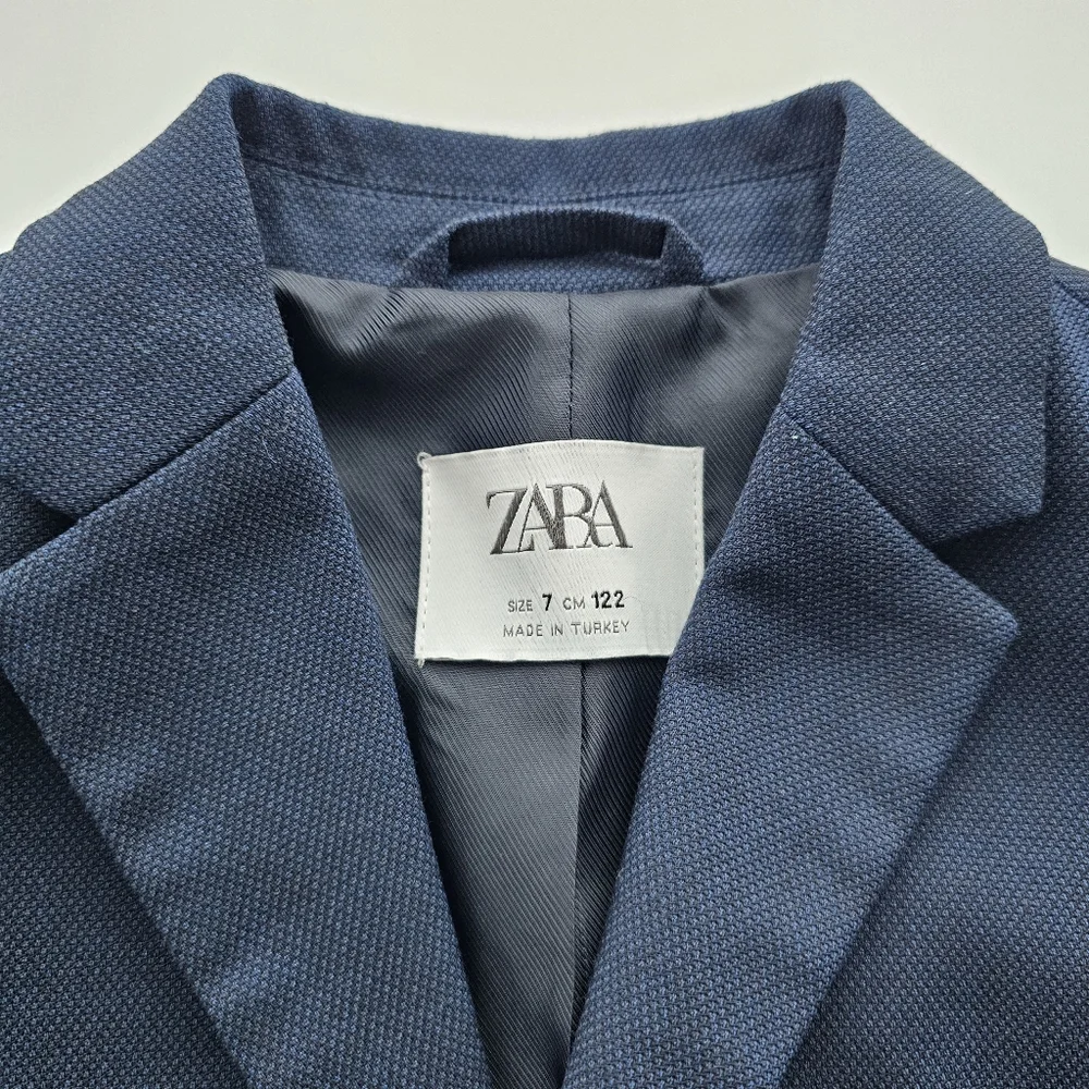Zara Kids Navy Blue Boys Formal Jacket Suit Blazer - Size 7 - Picture 2 of 6